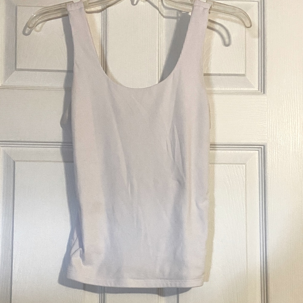 White Ribbed Tank
